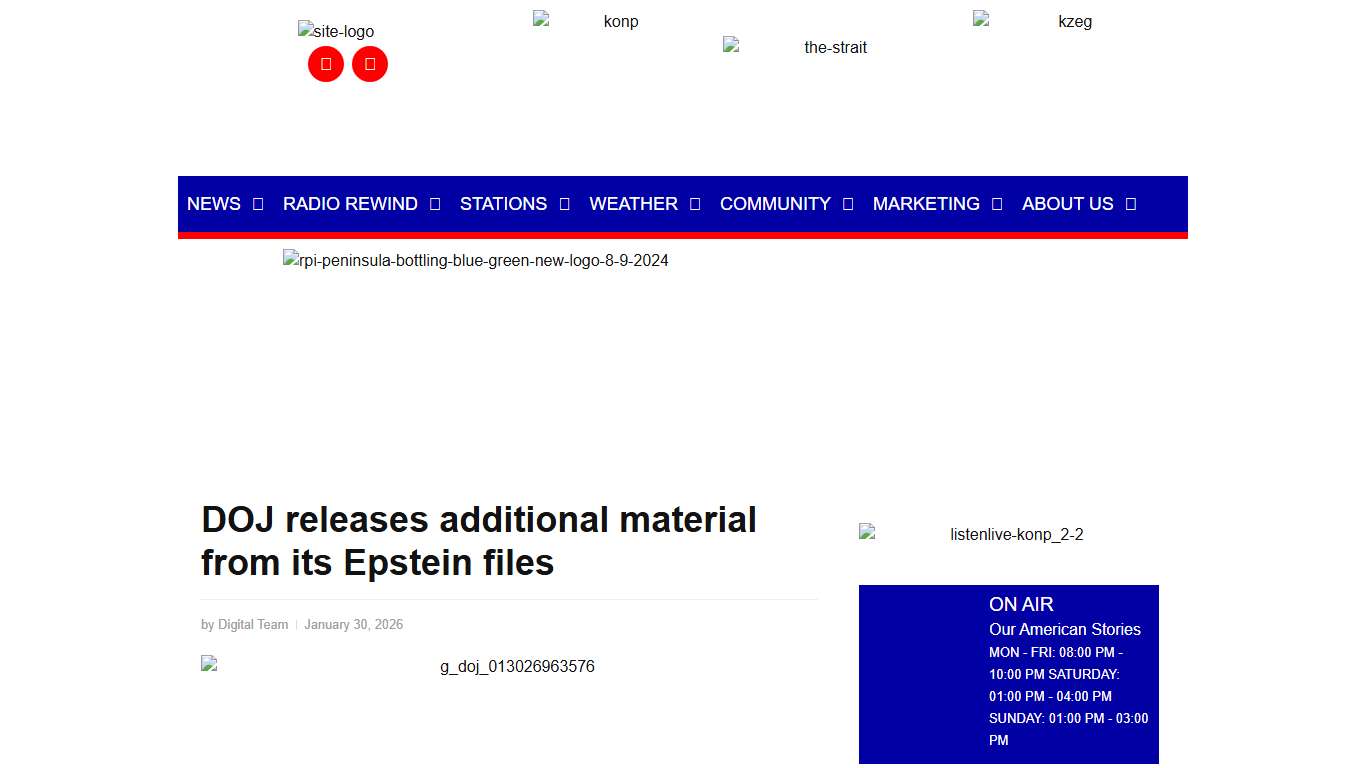 DOJ releases additional material from its Epstein files Radio Pacific Inc